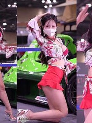 [展会]韩国车展模特韩敏英Han Min-young红色迷你裙